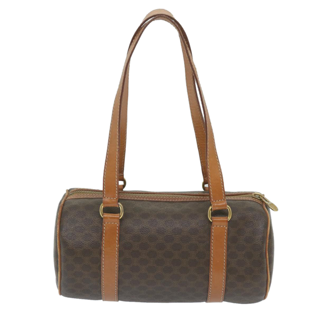 CELINE Macadam Canvas Shoulder Bag PVC Leather Brown Auth ep2173 - 0