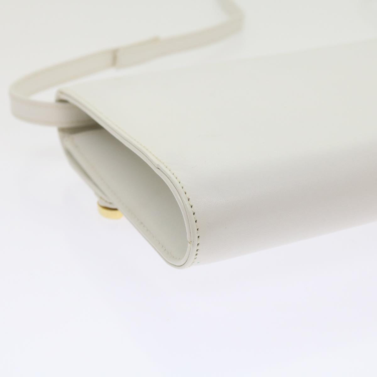 GUCCI Shoulder Bag Leather White 004 056 0209 Auth ep2193