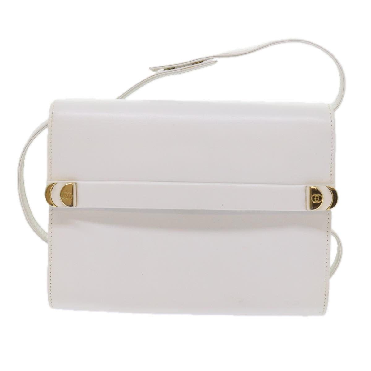 GUCCI Shoulder Bag Leather White 004 056 0209 Auth ep2193