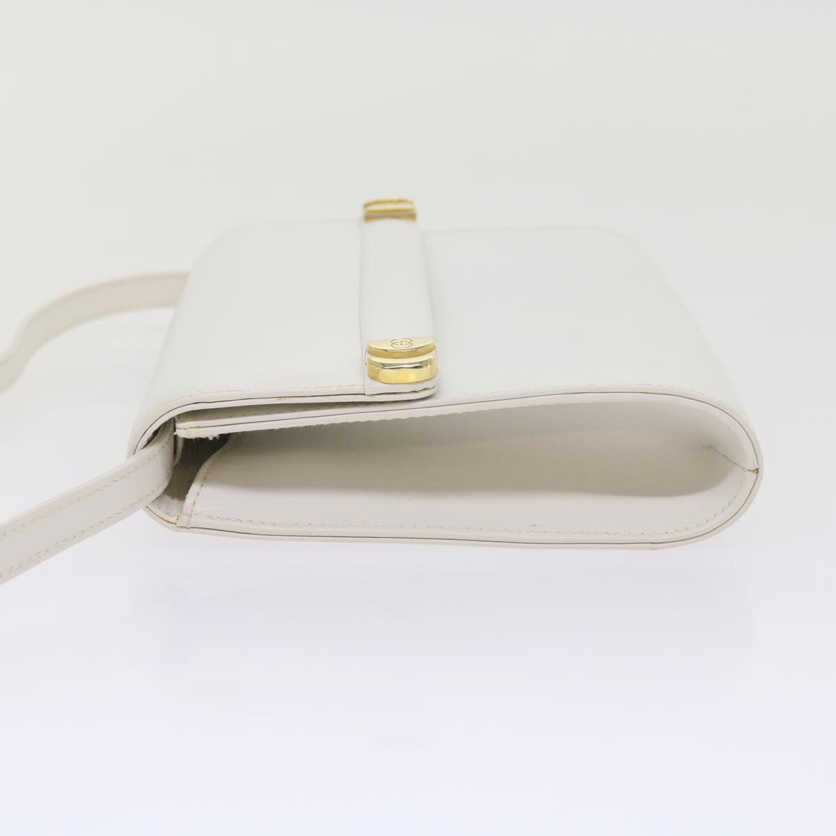 GUCCI Shoulder Bag Leather White 004 056 0209 Auth ep2193