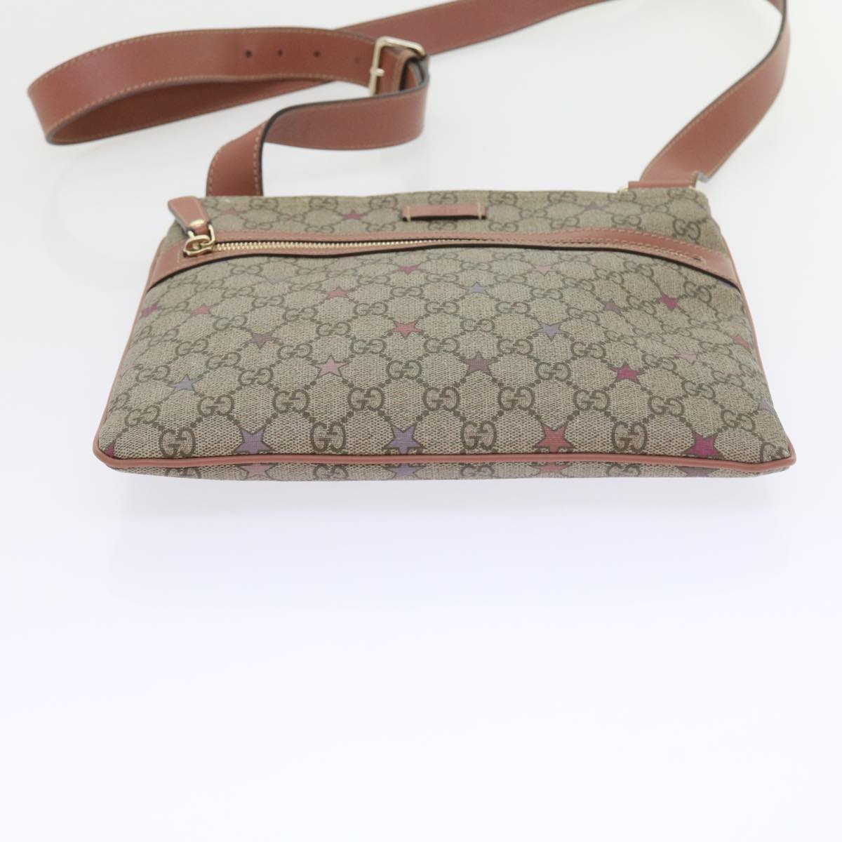 GUCCI GG Supreme Shoulder Bag PVC Leather Beige 295257 Auth ep2196