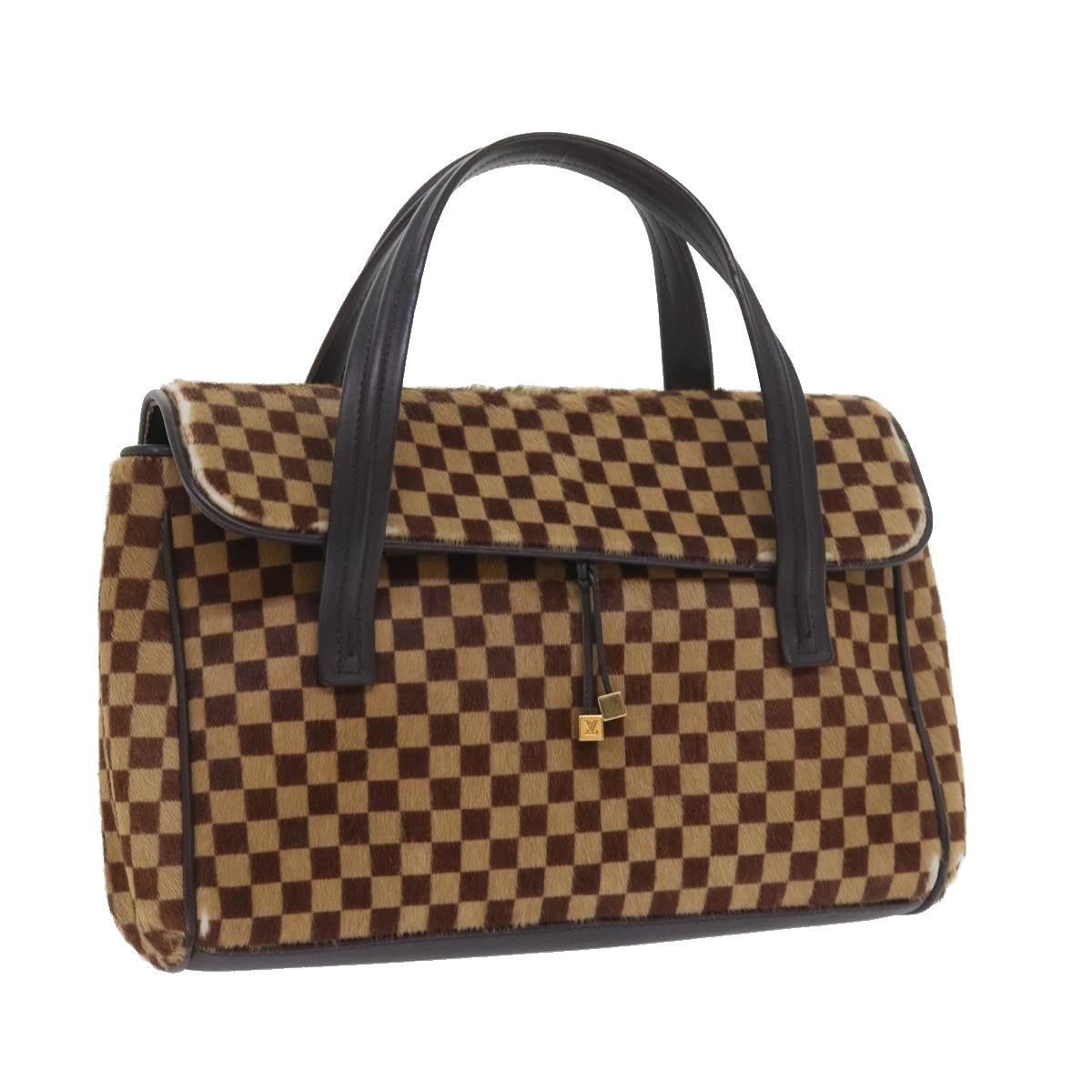 LOUIS VUITTON Damier Sauvage Lion Bag Harako leather Brown M92131 LV Auth ep2197