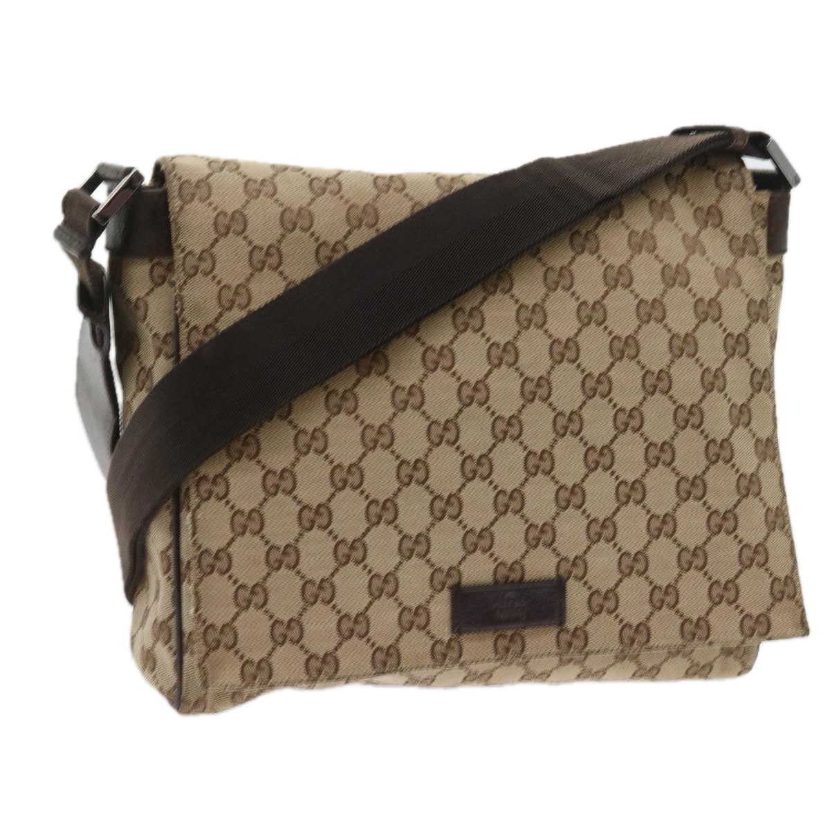 GUCCI GG Canvas Shoulder Bag Beige 146236 Auth ep2201