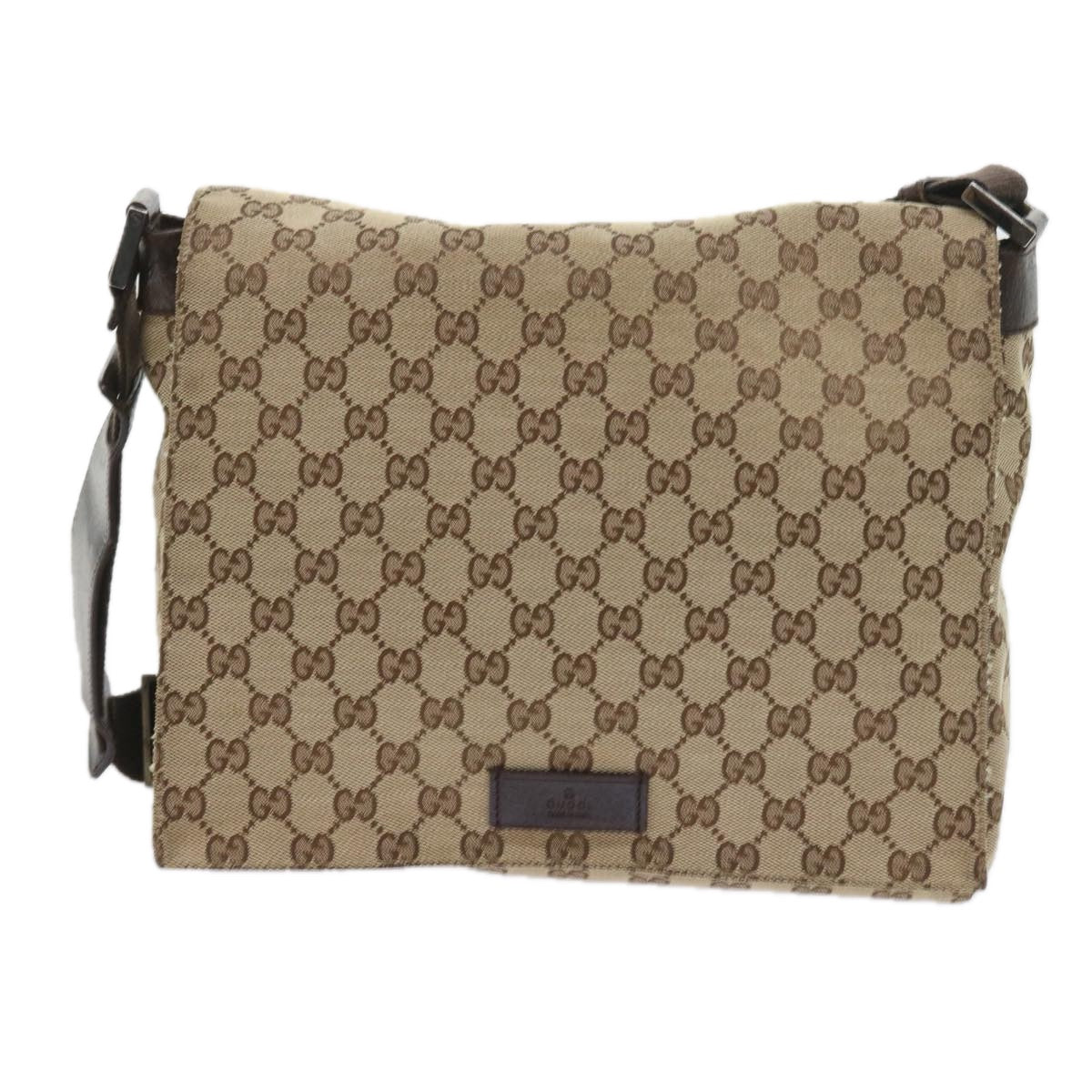 GUCCI GG Canvas Shoulder Bag Beige 146236 Auth ep2201