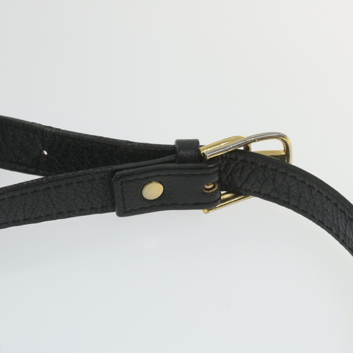 SAINT LAURENT Shoulder Bag Leather Black Auth ep2221