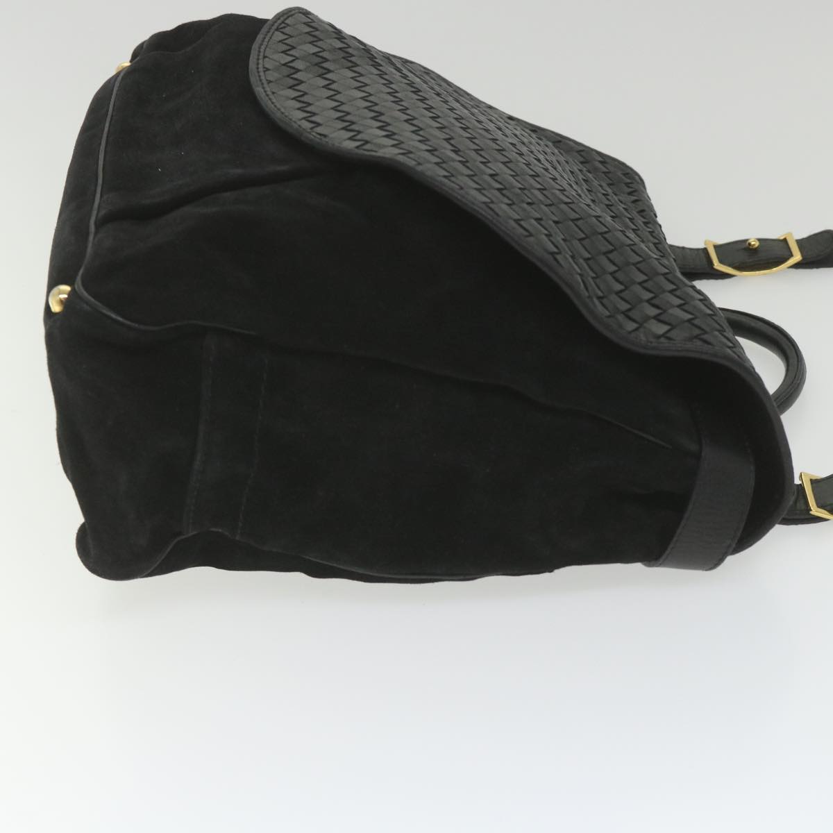 BOTTEGAVENETA Shoulder Bag Suede Leather Black Auth ep2233 - 0