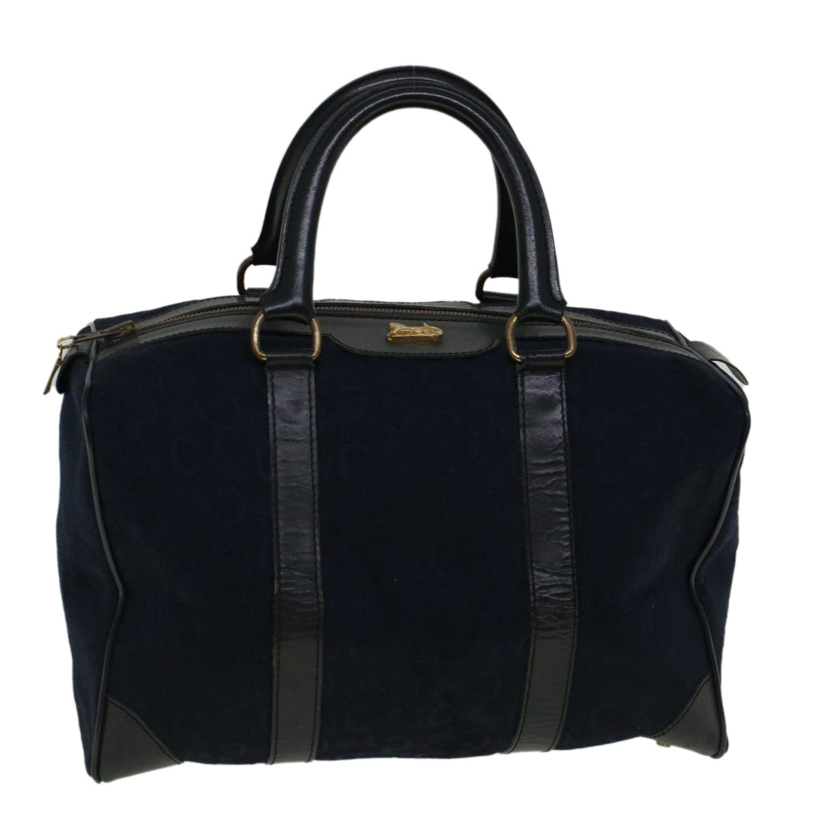 CELINE C Macadam Canvas Boston Bag Navy Auth ep2240