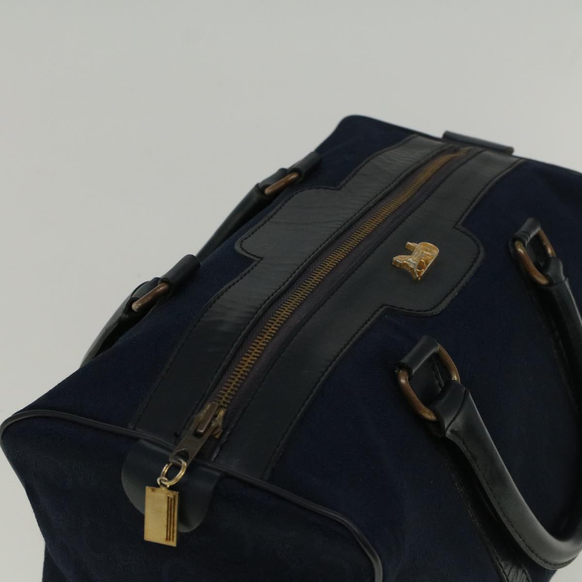 CELINE C Macadam Canvas Boston Bag Navy Auth ep2240