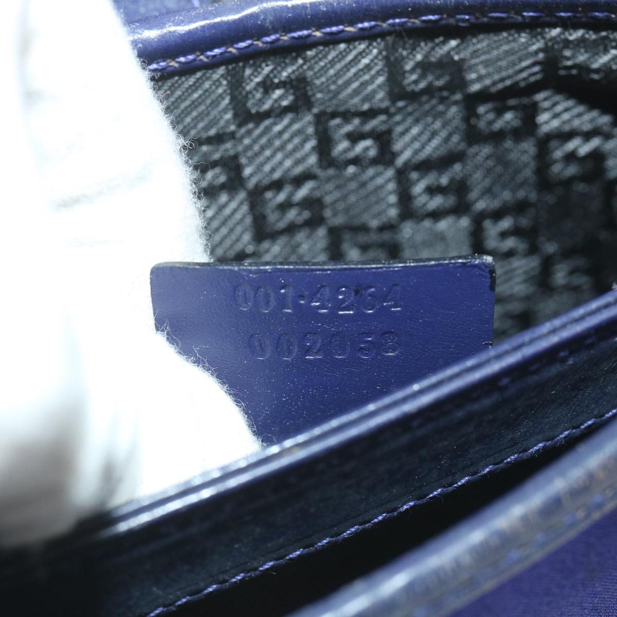 GUCCI Jackie Shoulder Bag Nylon Leather Blue 001 4264 002058 Auth ep2247