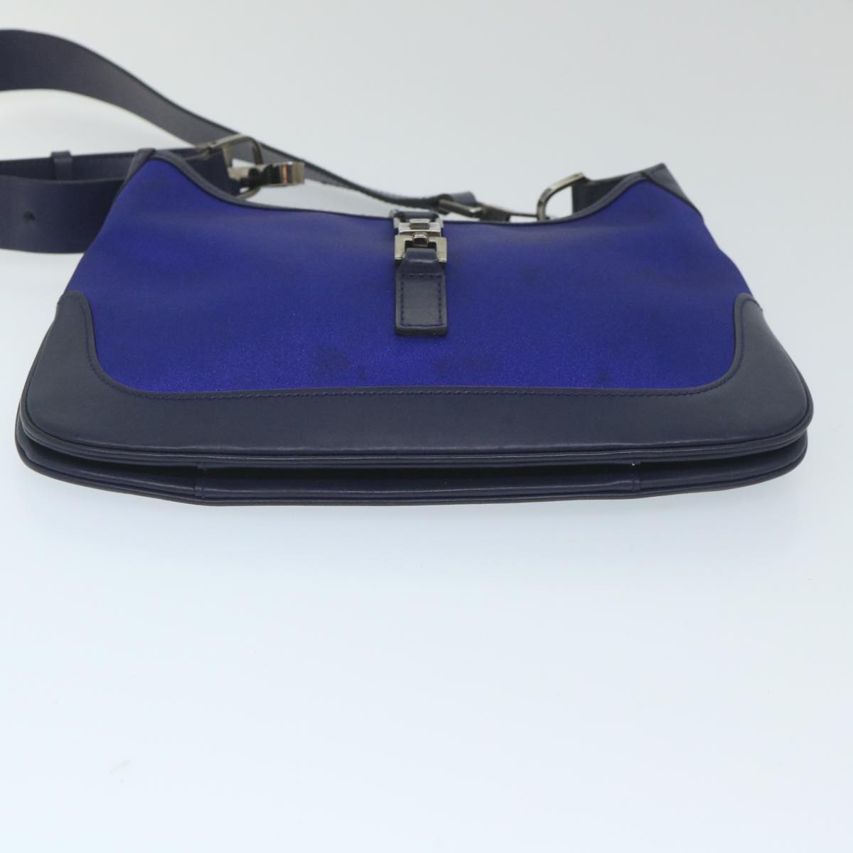 GUCCI Jackie Shoulder Bag Nylon Leather Blue 001 4264 002058 Auth ep2247