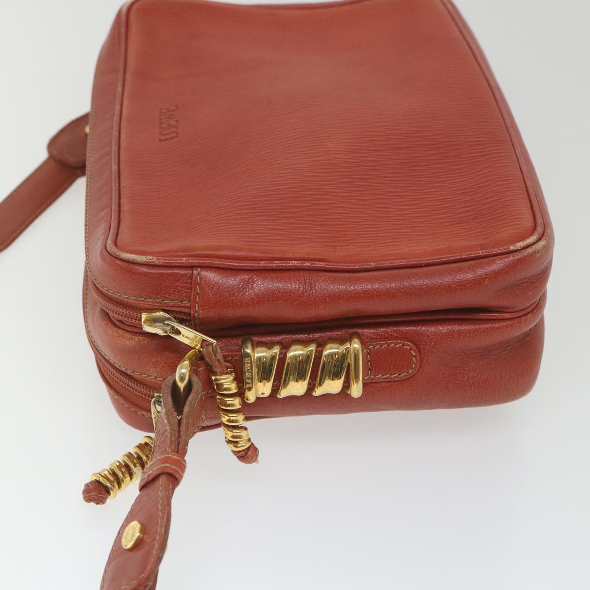 LOEWE Shoulder Bag Leather Red Auth ep2257