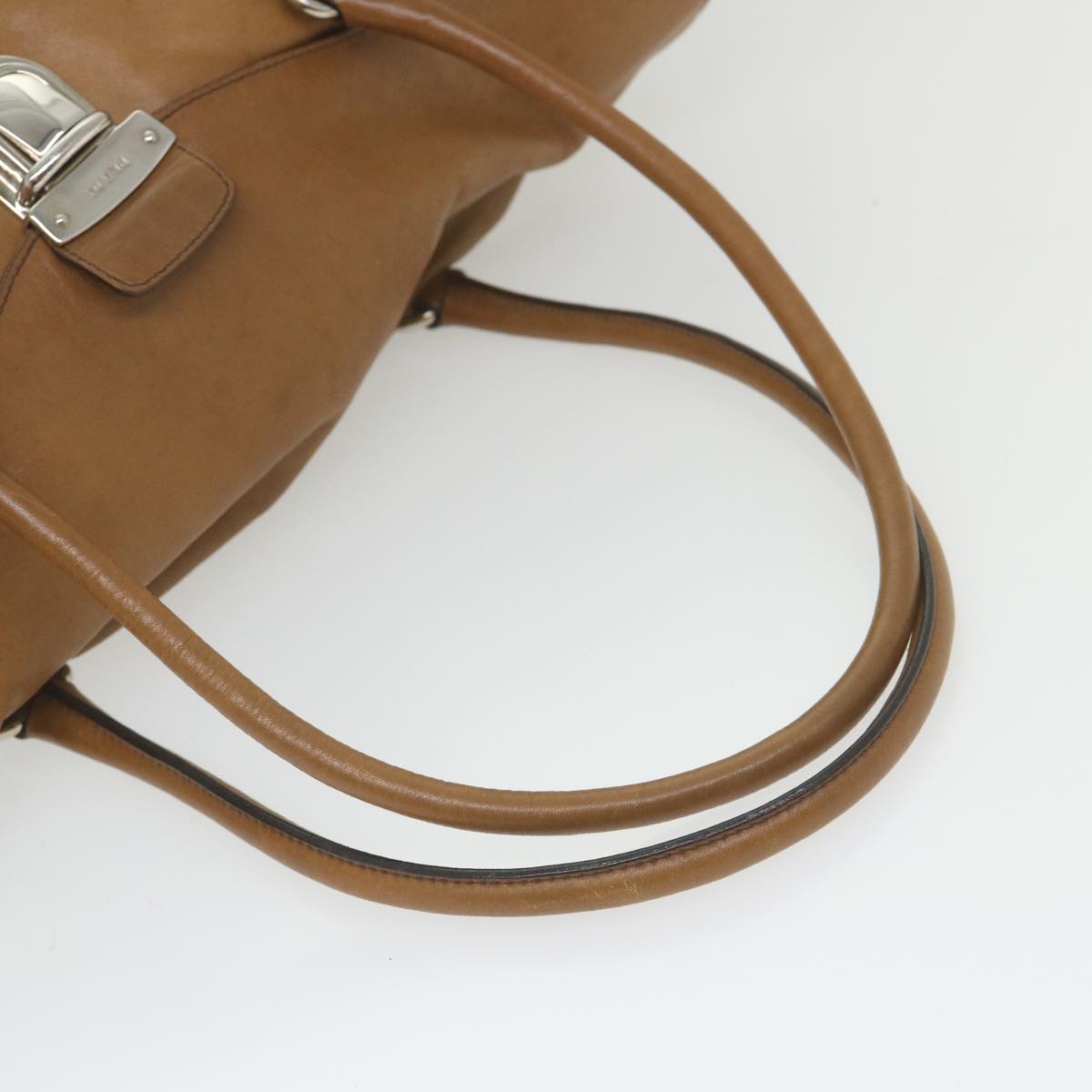 PRADA Shoulder Bag Leather Brown Auth ep2259