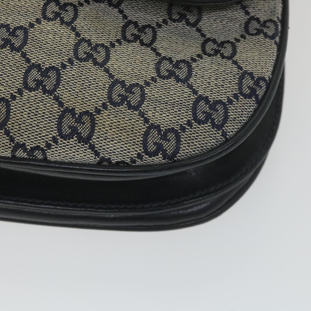 GUCCI GG Canvas Shoulder Bag Navy Auth ep2274