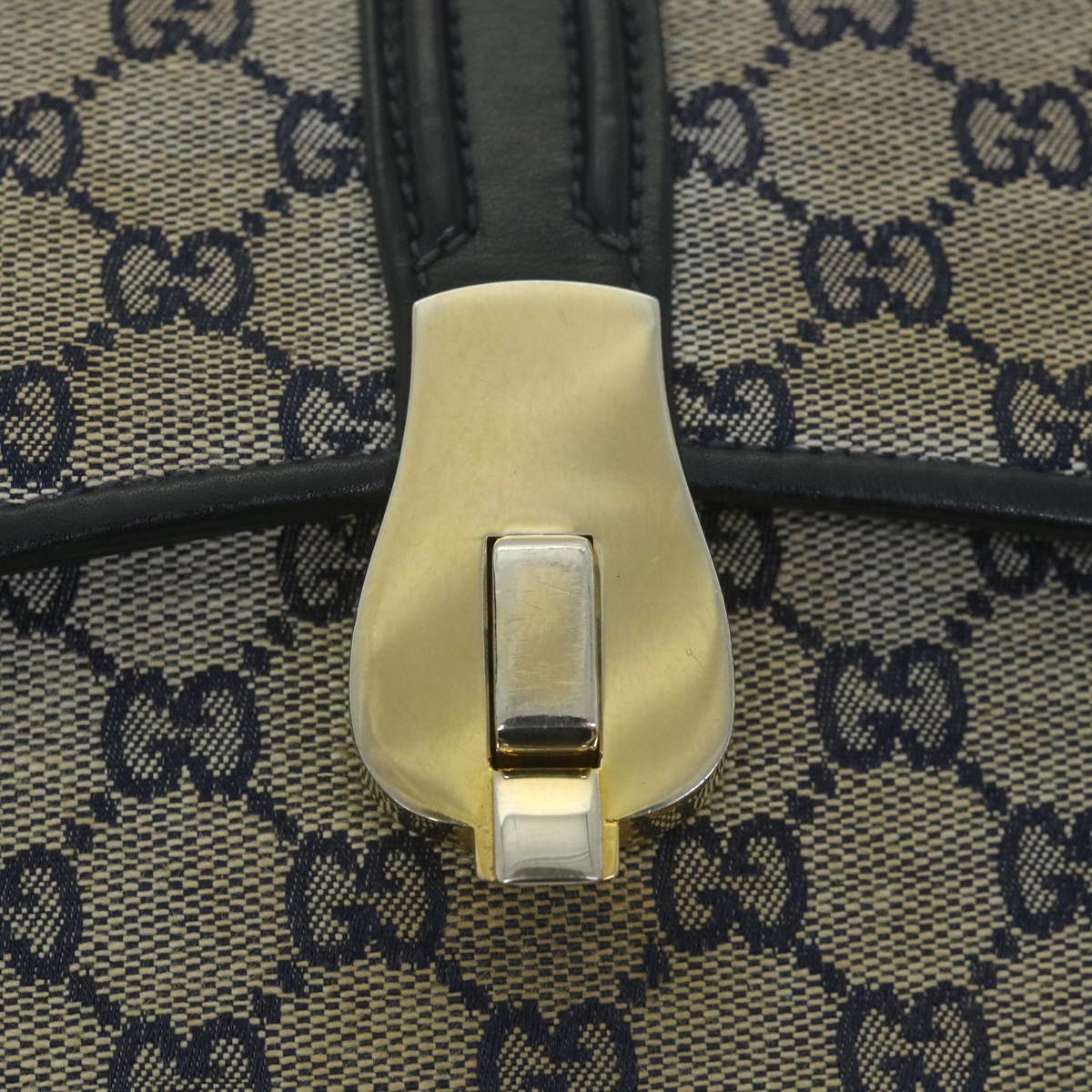 GUCCI GG Canvas Shoulder Bag Navy Auth ep2274