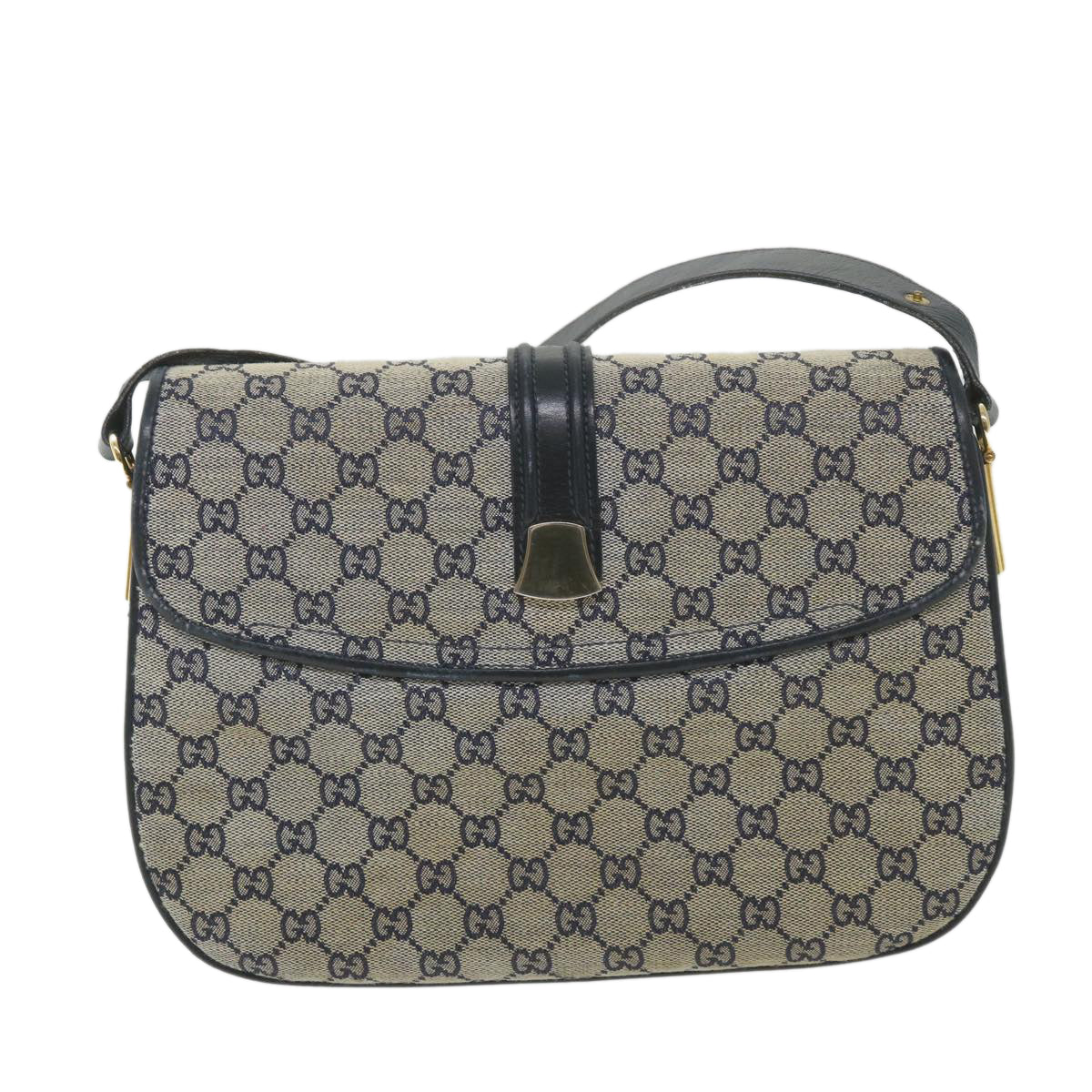 GUCCI GG Canvas Shoulder Bag Navy Auth ep2274 - 0