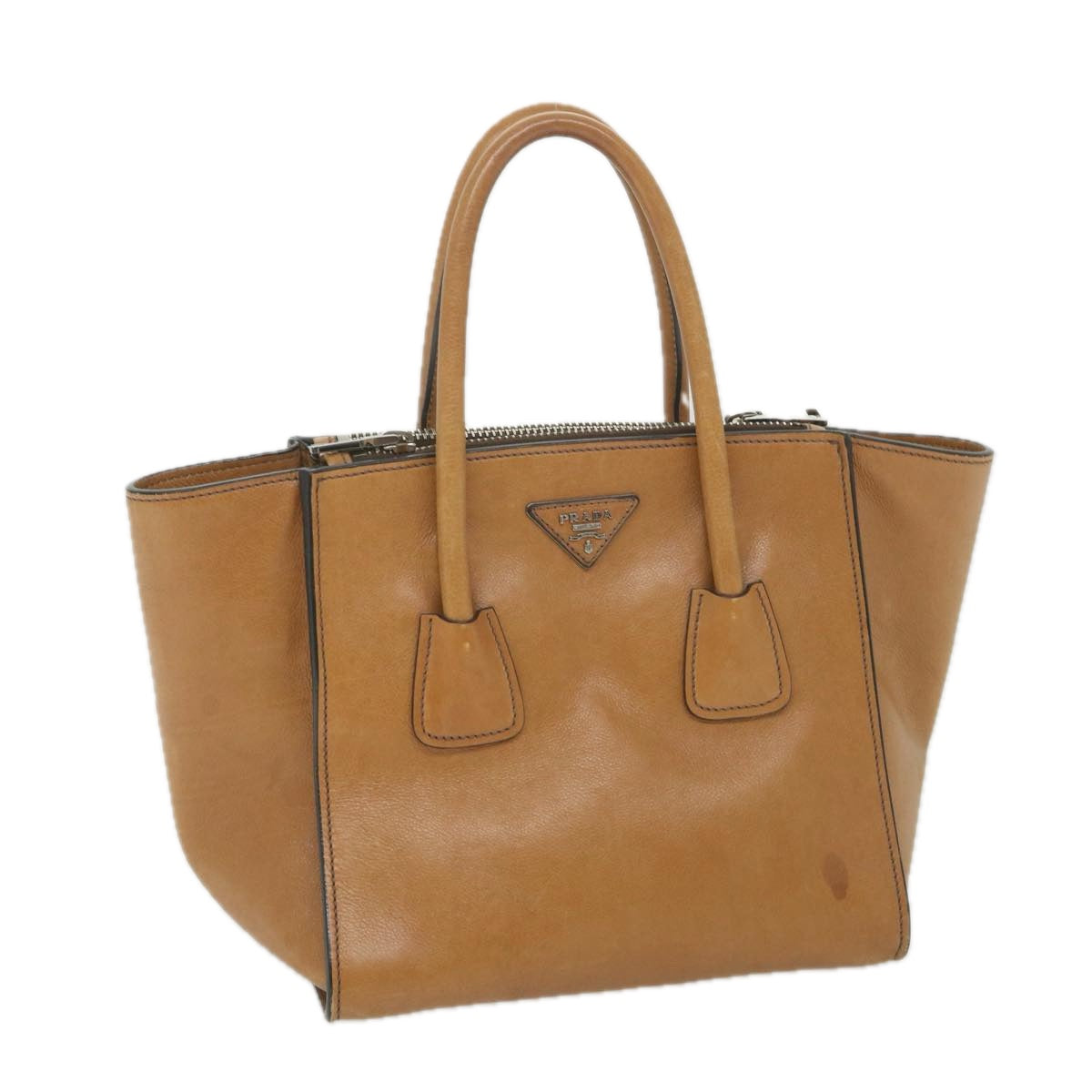 PRADA Tote Bag Leather Brown Auth ep2287