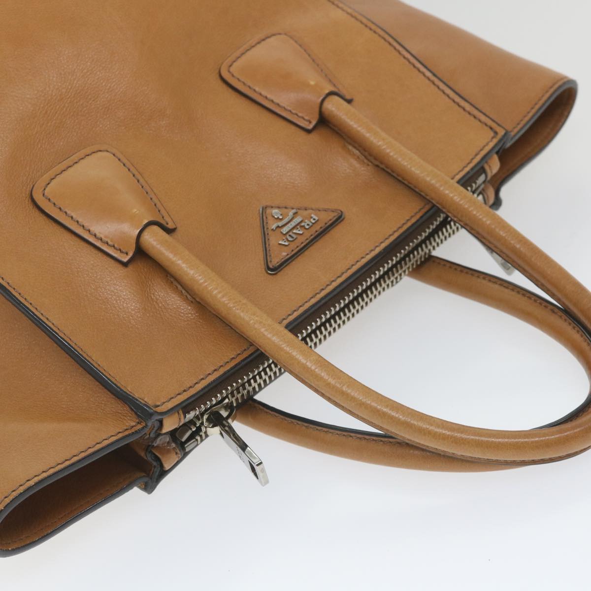 PRADA Tote Bag Leather Brown Auth ep2287
