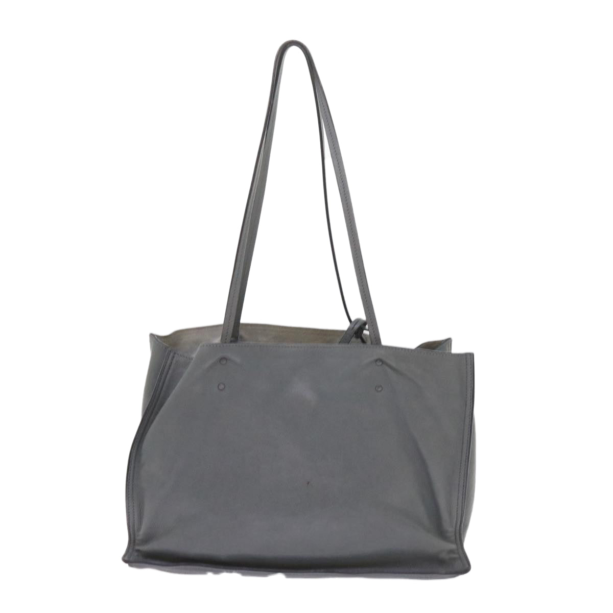 PRADA Tote Bag Leather Gray Auth ep2299 - 0