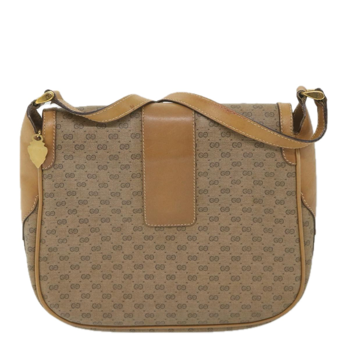 GUCCI Micro GG Supreme Shoulder Bag PVC Leather Beige Auth ep2305