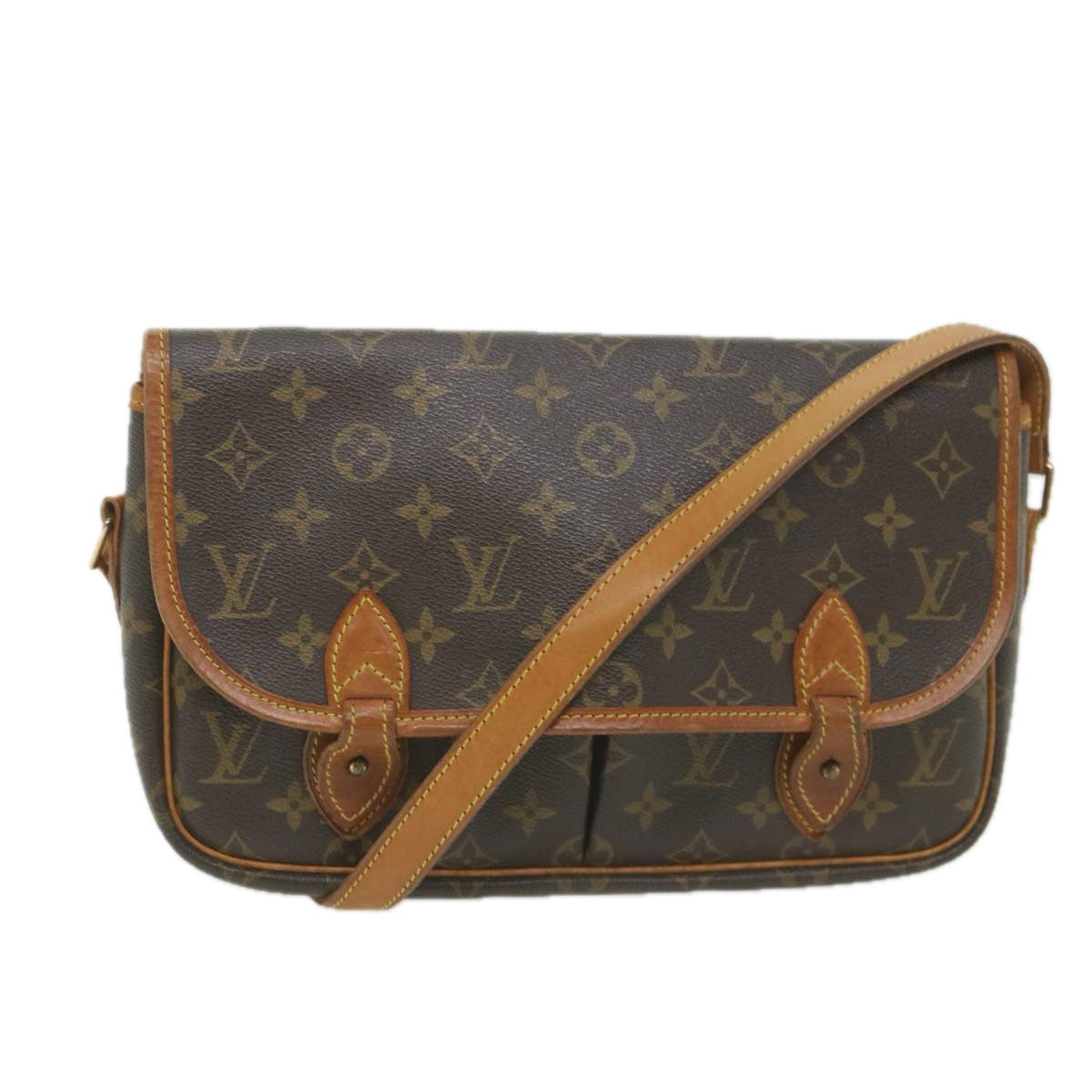 LOUIS VUITTON Monogram Gibeciere MM Shoulder Bag M42247 LV Auth ep2307