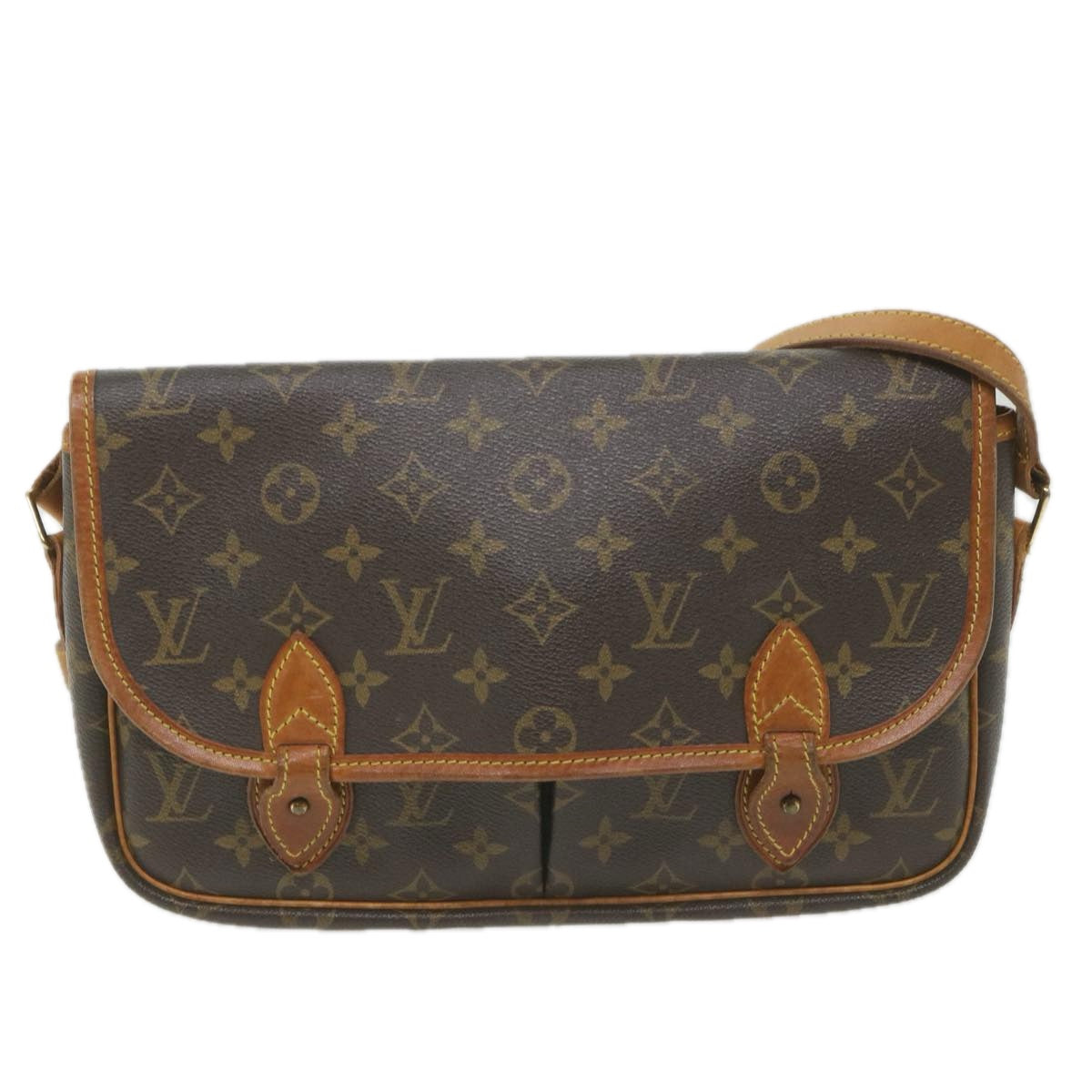 LOUIS VUITTON Monogram Gibeciere MM Shoulder Bag M42247 LV Auth ep2307