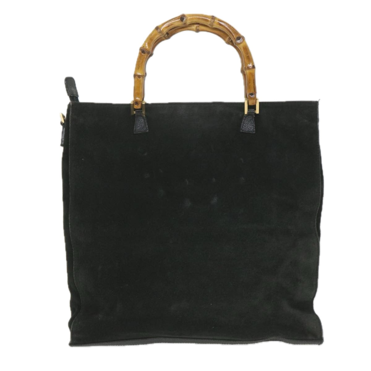 GUCCI Bamboo Tote Bag Suede Black 001 1095 1878 Auth ep2327 - 0