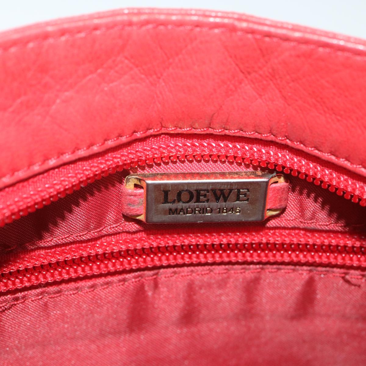 LOEWE Shoulder Bag Leather Red Auth ep2339