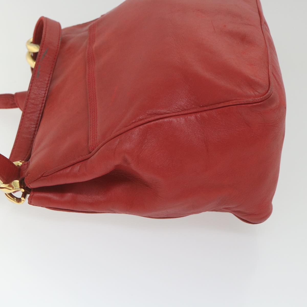 LOEWE Shoulder Bag Leather Red Auth ep2339