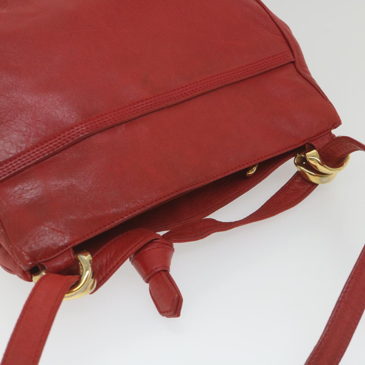 LOEWE Shoulder Bag Leather Red Auth ep2339