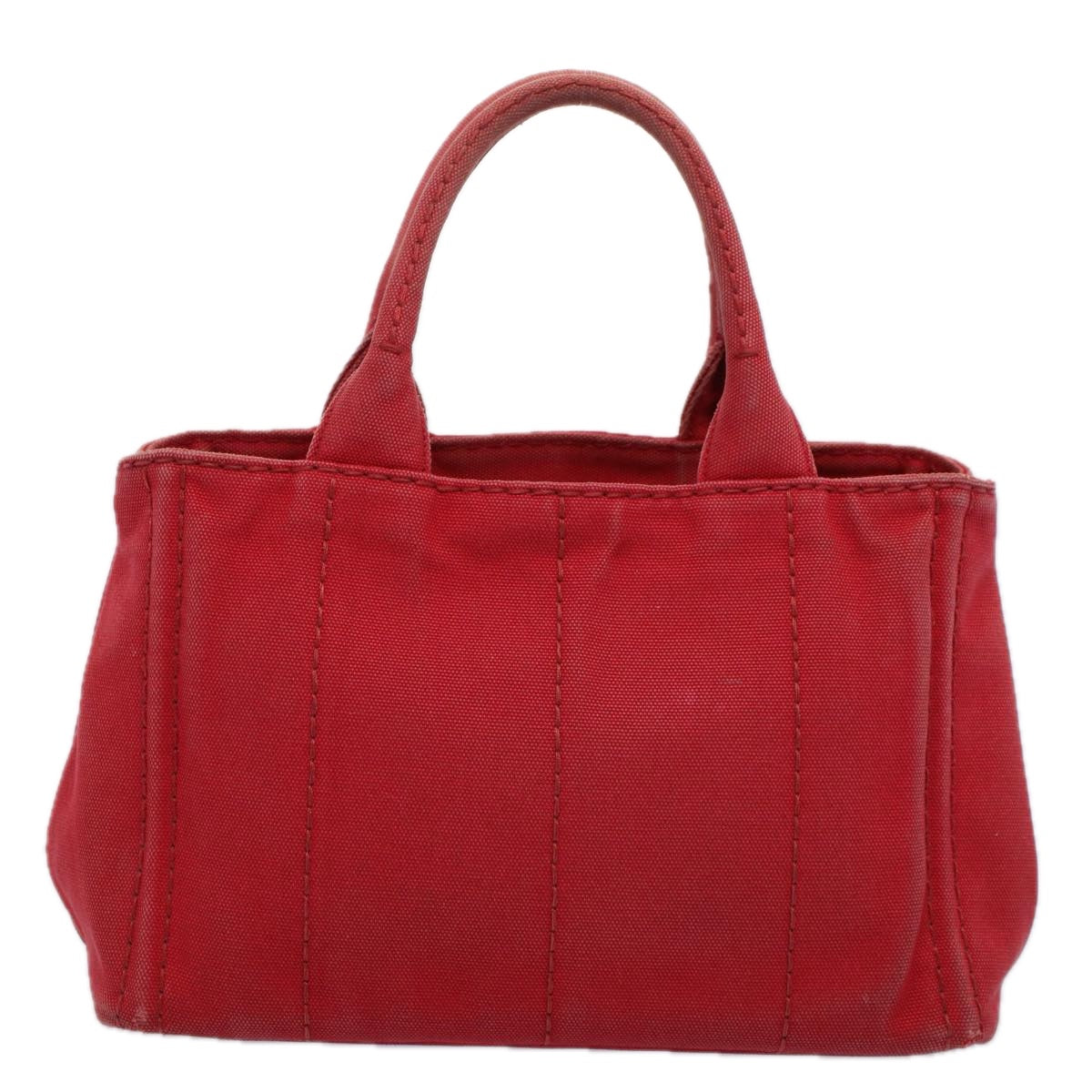 PRADA Canapa PM Hand Bag Canvas Red Auth ep2344 - 0