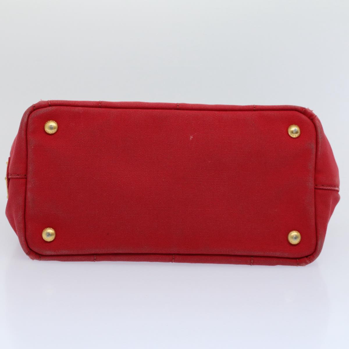 PRADA Canapa PM Hand Bag Canvas Red Auth ep2344