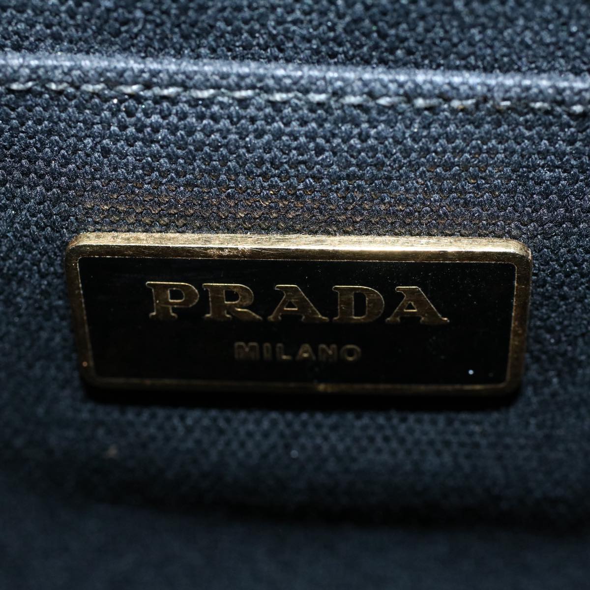 PRADA Canapa MM Hand Bag Canvas Black Auth ep2361