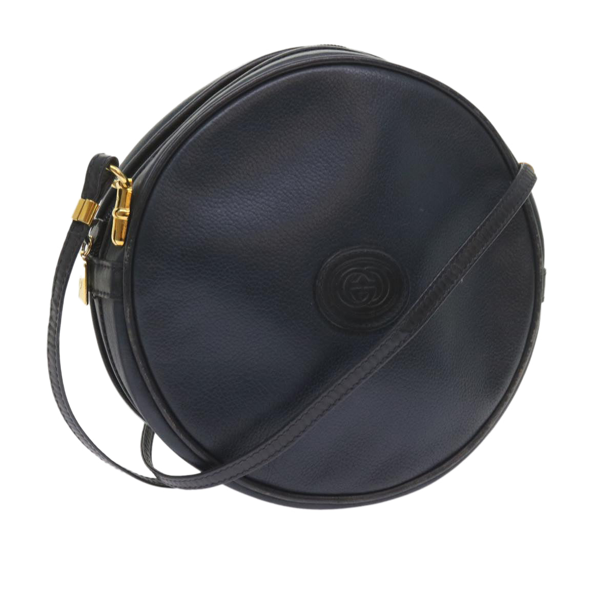 GUCCI Shoulder Bag Leather Navy 007 115 5575 Auth ep2414