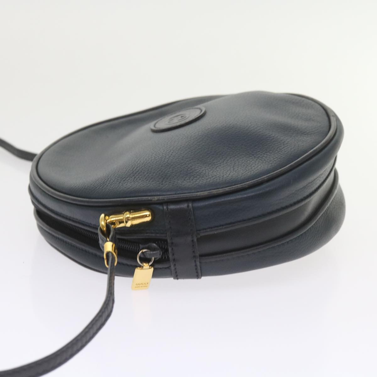 GUCCI Shoulder Bag Leather Navy 007 115 5575 Auth ep2414