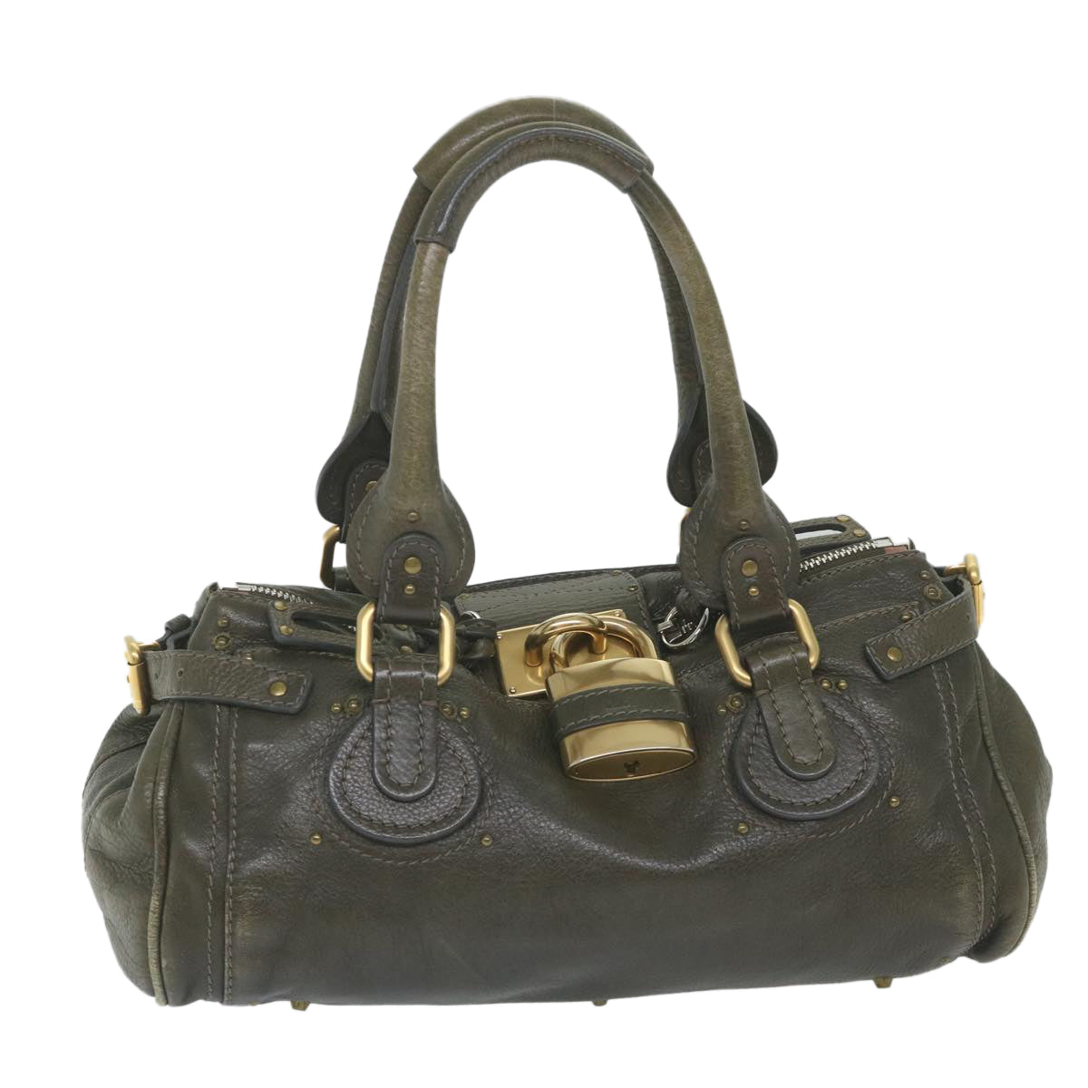 Chloe Paddington Hand Bag Leather Gray 03 08 51 5191 Auth ep2419