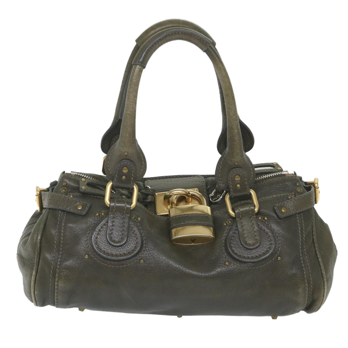 Chloe Paddington Hand Bag Leather Gray 03 08 51 5191 Auth ep2419 - 0