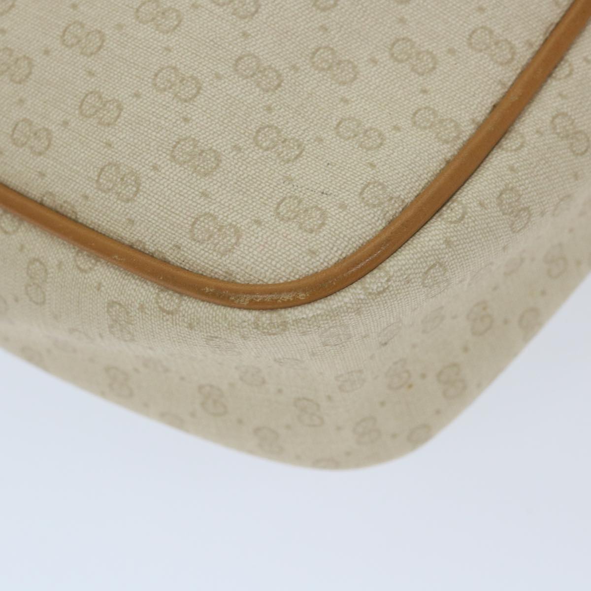 GUCCI Micro GG Supreme Shoulder Bag PVC Leather White Auth ep2442