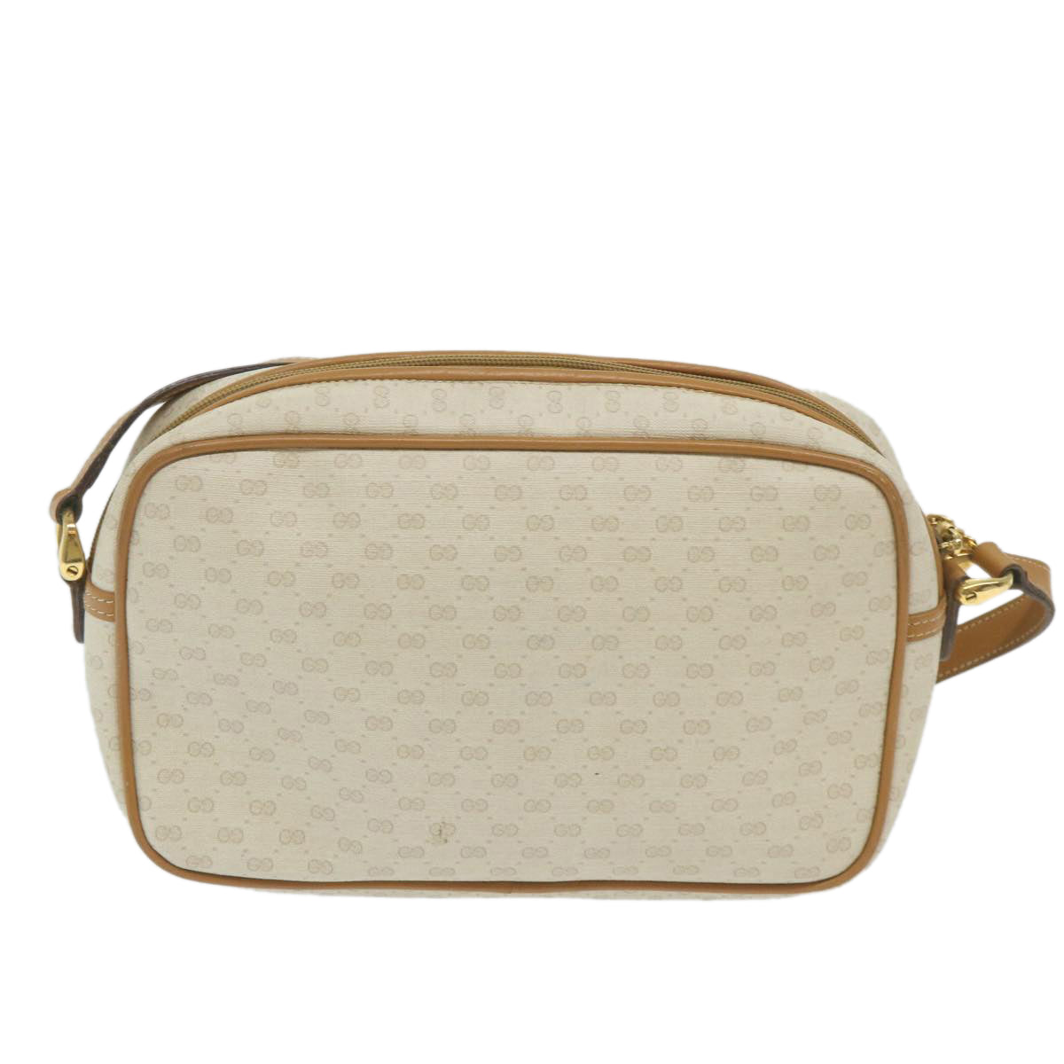 GUCCI Micro GG Supreme Shoulder Bag PVC Leather White Auth ep2442