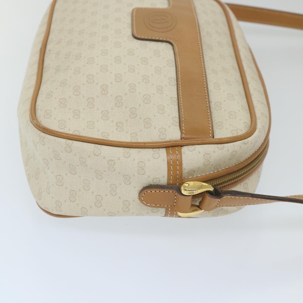 GUCCI Micro GG Supreme Shoulder Bag PVC Leather White Auth ep2442