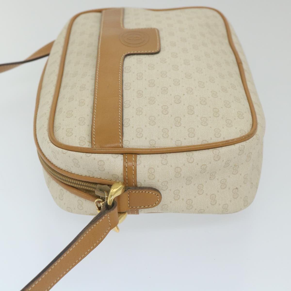 GUCCI Micro GG Supreme Shoulder Bag PVC Leather White Auth ep2442