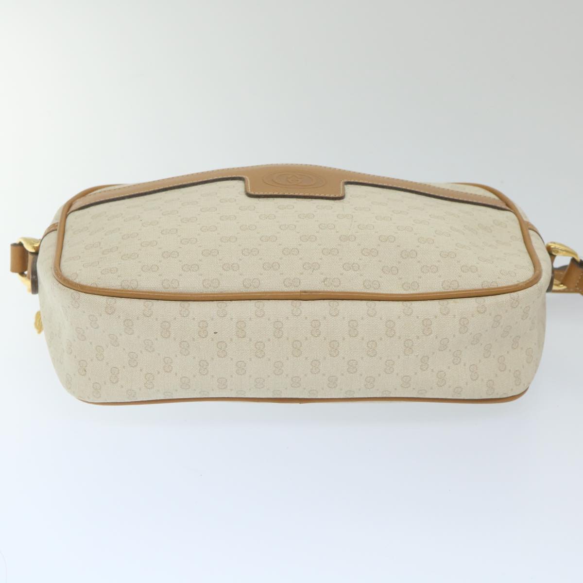 GUCCI Micro GG Supreme Shoulder Bag PVC Leather White Auth ep2442