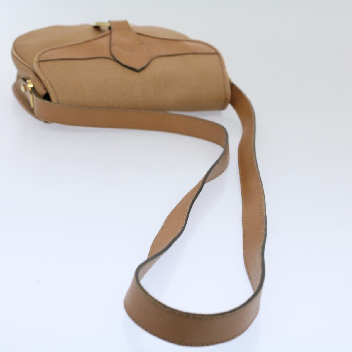 Christian Dior Trotter Canvas Shoulder Bag Beige Auth ep2445