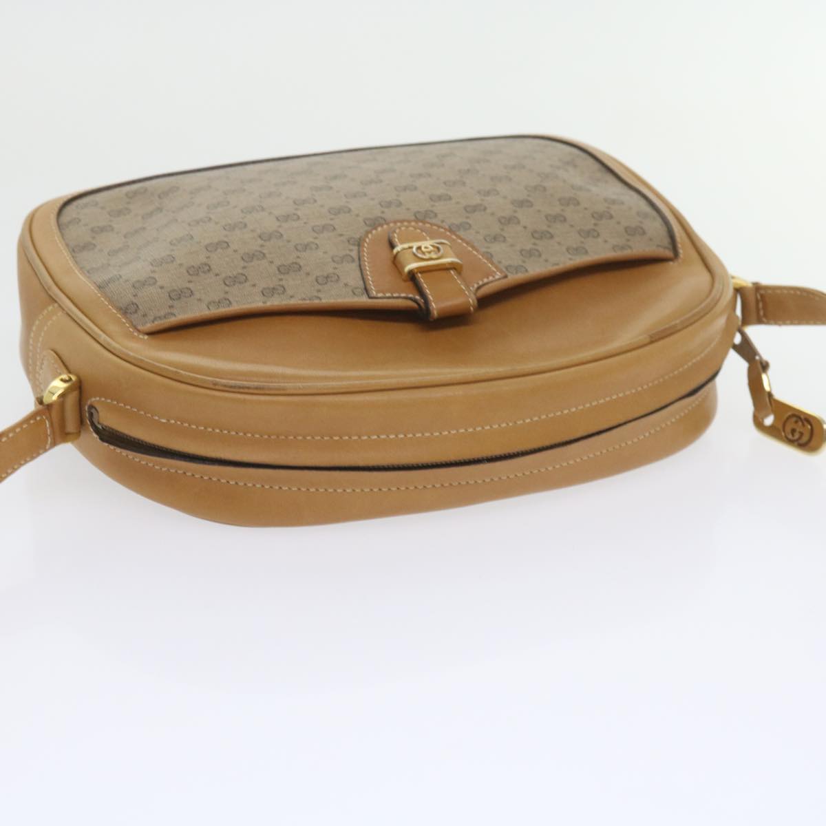 GUCCI Micro GG Supreme Shoulder Bag PVC Leather Beige 001 256 1189 Auth ep2458