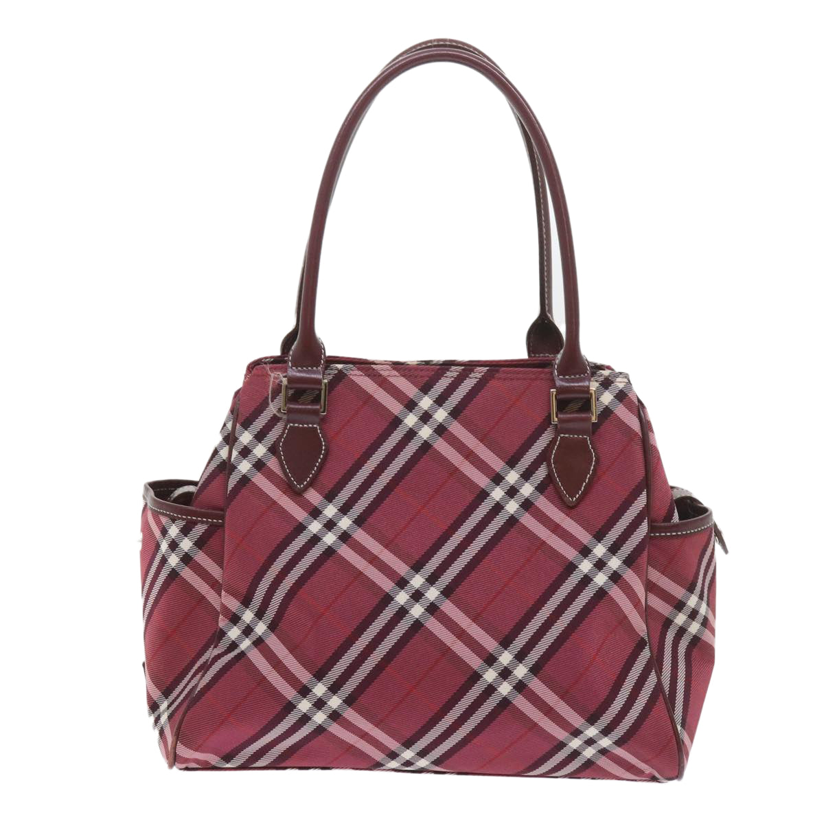 BURBERRY Nova Check Blue Label Shoulder Bag Nylon Red Auth ep2482 - 0