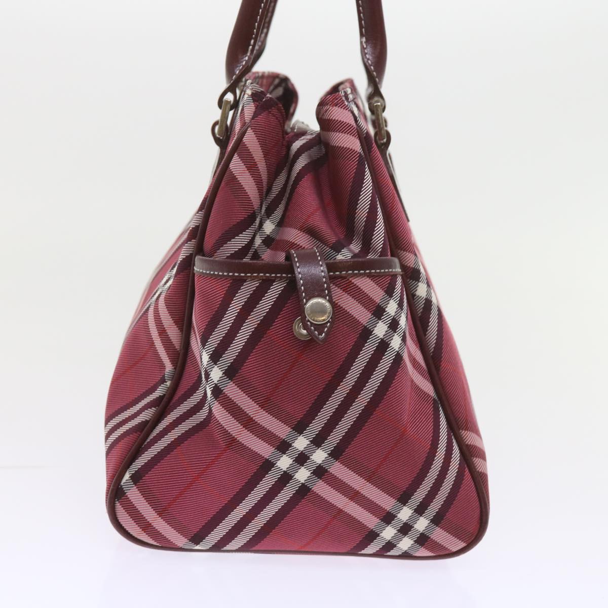 BURBERRY Nova Check Blue Label Shoulder Bag Nylon Red Auth ep2482