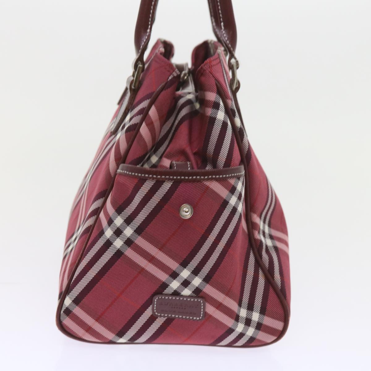 BURBERRY Nova Check Blue Label Shoulder Bag Nylon Red Auth ep2482