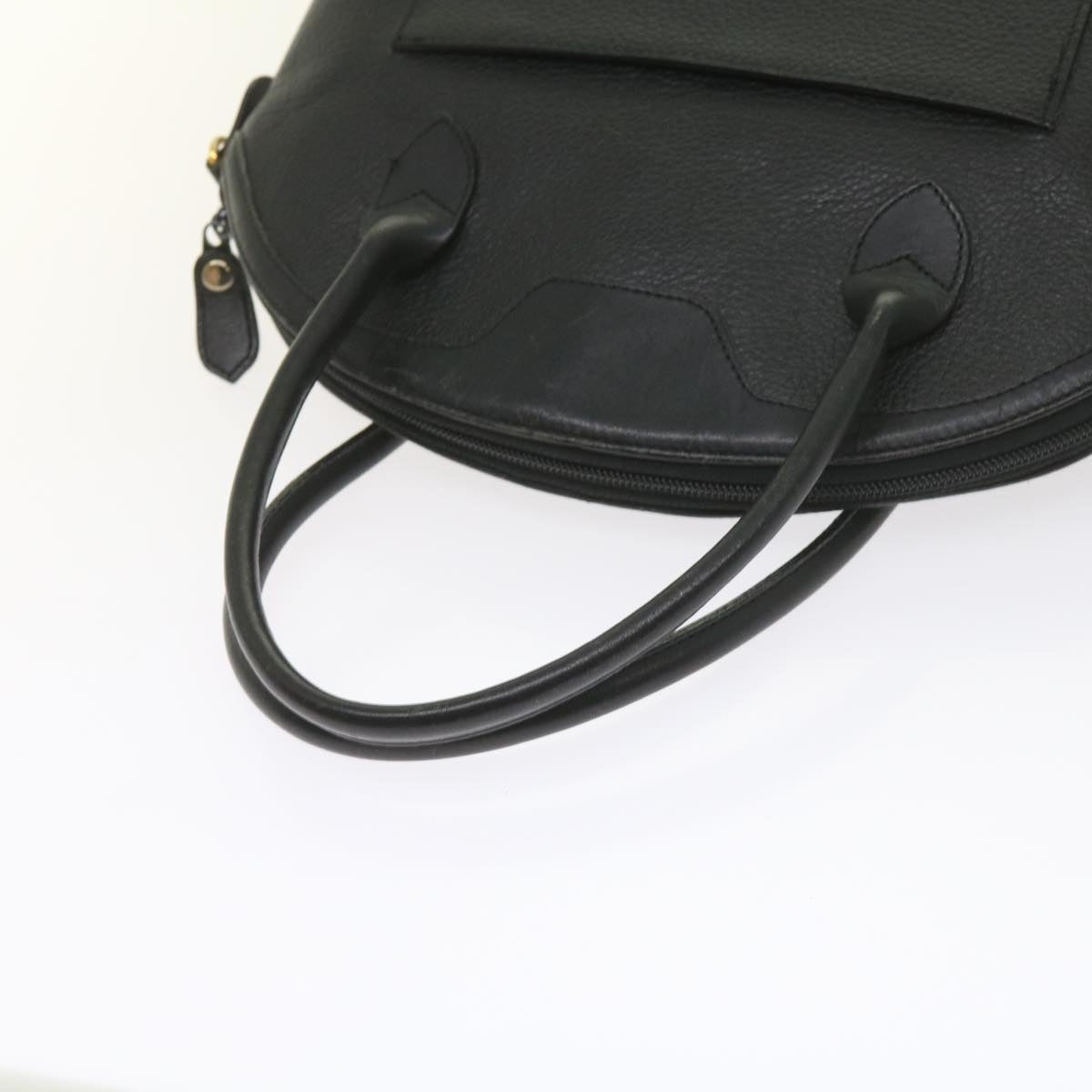 Burberrys Hand Bag Leather Black Auth ep2485