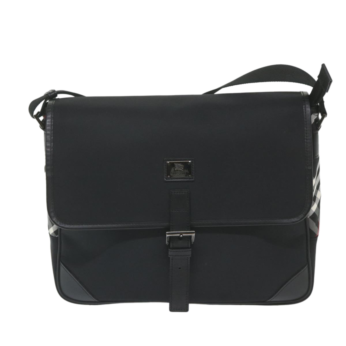 BURBERRY Black label Shoulder Bag Nylon Black Auth ep2490