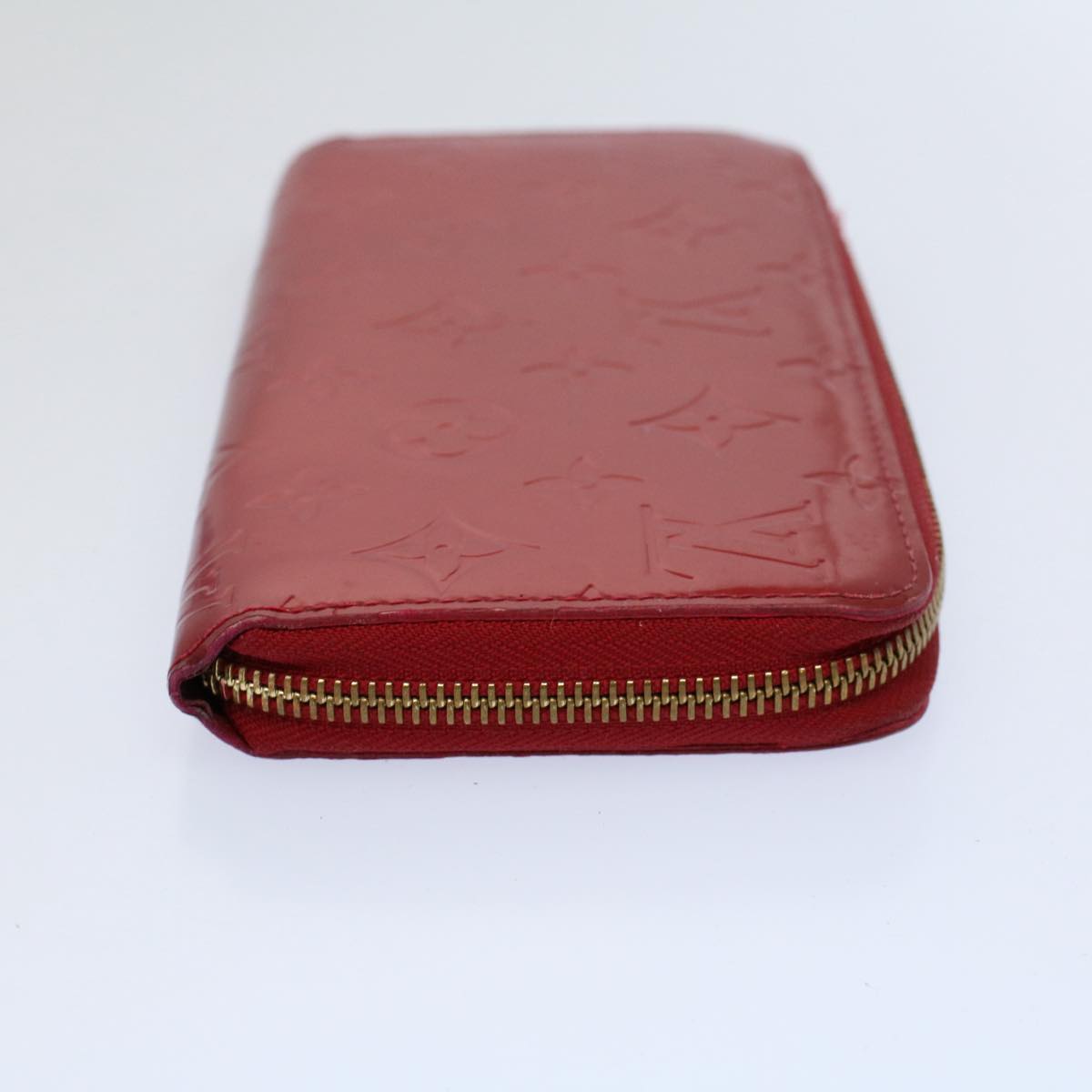 LOUIS VUITTON Monogram Vernis Zippy Wallet Long Wallet Red M91981 LV Auth ep2496