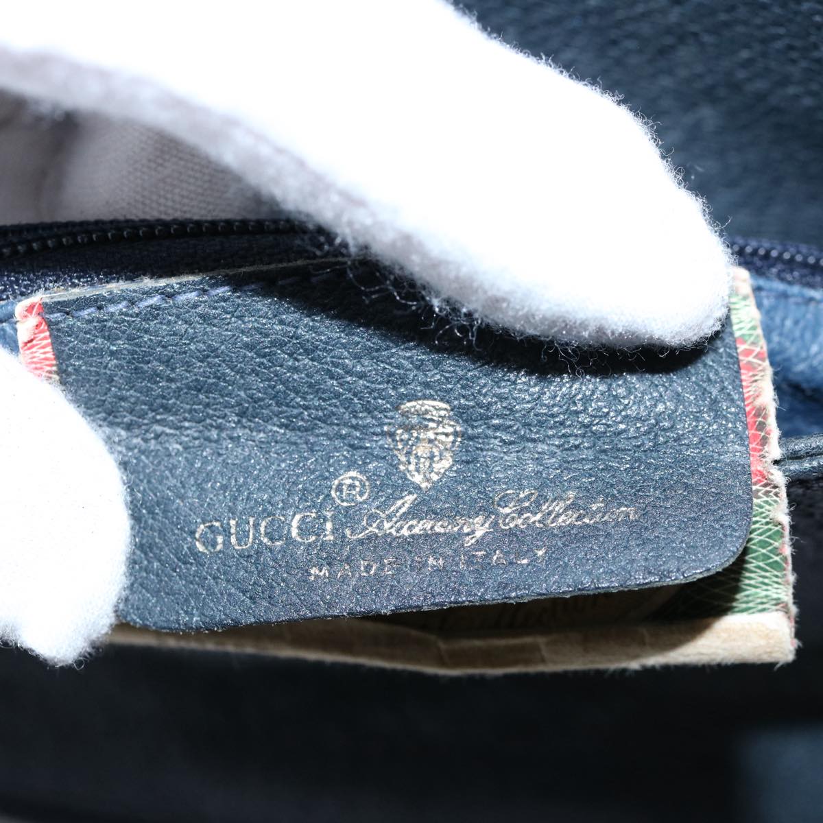 GUCCI GG Supreme Clutch Bag PVC Leather Navy 89 02 075 Auth ep2500